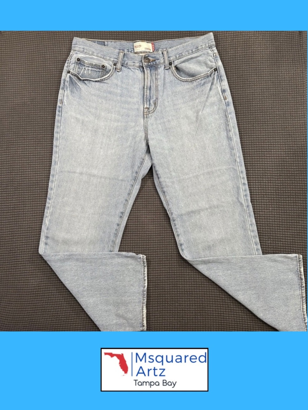Mossimo Supply Co Men's Straight Leg Jeans 34x30 Light Wash Denim Cotton
